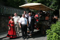 Schirmherr  J.Luis Alvarez,Bürgermeister Ferdi Gatzweiler, Kulturausschussvorsitzender Axel Wirtz und Hildegard Wirtz  Orient-Tanzstudio bei der Espana-Parade in Stolberg